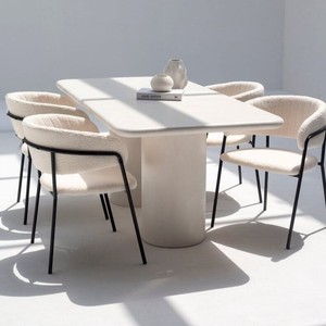 Vandana Aureo Vertex Micro-Concrete <b>Dining</b> <b>Table</b> with Modern Minimalist Design - Product Image 5