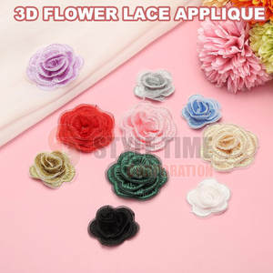 Parche de Tela Suave con Bordado Floral Premium, Diseño de Pétalos Detallados, Insignias Bordadas con Flores Coloridas - Product Image 3