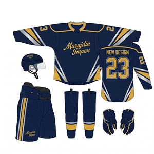 Nouveaux uniformes de hockey sur glace imprimés très demandés, 100 % polyester, logo personnalisé, sans manches, col en V, haute qualité pour usage décontracté - Product Image 1