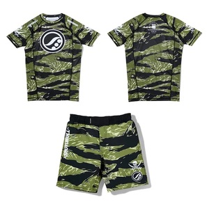 Neighborhood Grappling Rash Guard Transpirable de Manga Corta para BJJ No-Gi, Kimono con Logotipo Frontal, Top y Pantalones Cortos - Product Image 1