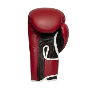 Gants de boxe d'entraînement rouges en cuir synthétique PU de haute qualité, imperméables, avec support de poignet à boucle et fermeture pour sacs de frappe lourds - Product Image 2