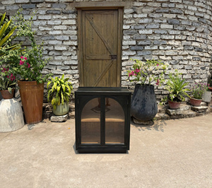 Vintage Luxury Pine Wood Glass Door <b>Cabinet</b> two door Durable Storage for Living Room Oak Pine Walnut. - Product Image 2