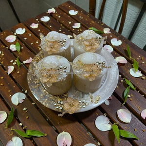 Juego de Frascos de Resina Cilíndricos de Lujo, Diseño Texturizado Hecho a Mano, Tapa Hermética, Bandeja, Decoración de Cocina, Vajilla, Regalos, Frescura - Product Image 1