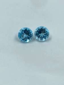 พลอยโทแพซสีฟ้าทรงกลมเจียระไนแบบบริลเลียนท์ธรรมชาติ 4.77 กะรัต 8 มม. สำหรับเครื่องประดับเงิน - Product Image 5