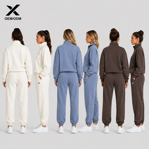 Conjunto Deportivo Personalizado para Mujer X Sports City, Chaqueta con Cremallera Completa, Color Sólido, Ropa Casual de Otoño, 100% Algodón, Transpirable, Corte Regular, OEM - Product Image 2