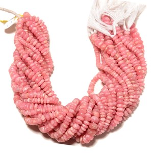 Perles rondes lisses en rhodochrosite, perles de pierres précieuses en rhodochrosite rose naturelle, brin de perles pour la création de bijoux DIY - Product Image 1