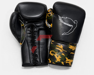 Hot Selling Customer Demand Fly Camo Design Boxing Sparring <b>Gloves</b> For Sale Genuine Leather Professional Fighting Training Gear. - Product Image 3