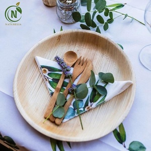 Eco-Friendly Palm Leaf Plates for Juice Bars Bakeries and Dessert Counters 5 Inches Round Shapes Plates Sweets and <b>Mini</b> Starters - Product Image 1