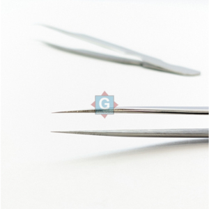 Pinzas para Extensión de Pestañas Hechas a Mano de Alta Calidad, Antiestáticas, con Punta Curva de Acero Inoxidable y Punta Recta, en Color Gris - Product Image 4