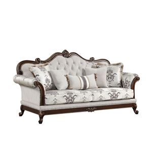 Set da soggiorno con bottone bianco 5 pz stile tradizionale Gloria - Product Image 6