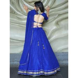 Atractivo azul Laheriya estampado Georgette Lehenga Choli - Product Image 3