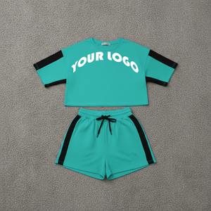 Camiseta Corta Sexy Personalizada con Logotipo para Mujer, Camiseta Deportiva Informal de Verano para Mujer, Camisetas de Manga Corta Holgadas con Estampado Sólido - Product Image 3