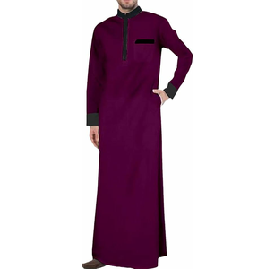 Thobe Arabe Modeste pour Hommes 2026 Dubaï – Tailles et Couleurs Personnalisées, Longueur Cheville, Manches Longues, Polyester – Thobes Marocains Jubbah Abaya pour Hommes - Product Image 3