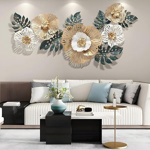 Modern Metal Flower <b>Wall</b> Decor – Elegant 3D Floral <b>Wall</b> <b>Art</b> with <b>Leaf</b> Design for Living Room Home Decoration - Product Image 3