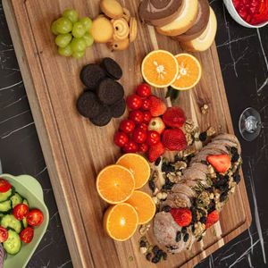 Tabla de Preparación de Cocina Multiusos de Madera, Fácil de Limpiar, Forma Rectangular, 1.3 cm de Grosor - Product Image 1