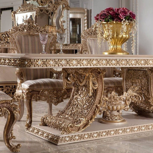 Ensemble de salle à manger de luxe en acajou de style royal victorien, meubles anciens écologiques, buffet sculpté haut de gamme pour hôtel - Product Image 4