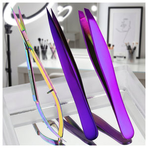 Pinzas para Cejas Profesionales de Precisión, Pinzas de Belleza para Dar Forma a las Cejas, Depilación, Maquillaje, Uso en Salón y Cosmética - Product Image 1