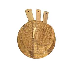 Plateau de service en bois pur avec motif floral gravé, planche à fromage artisanale pour servir des collations, des apéritifs et des desserts - Product Image 2