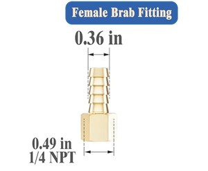 Raccords à barbillon en laiton, adaptateur de raccord femelle NPT 1/4 à barbillon 5/16 po, connecteur en laiton avec collier de serrage en acier inoxydable - Product Image 2