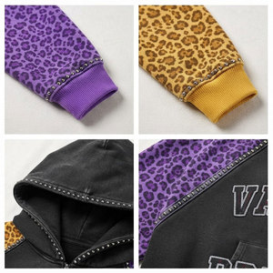 Valley Vs Dreams เสื้อฮู้ดมีซิปลายเสือดาว แขนเสื้อแบบแร็กแลน สำหรับทุกเพศ เสื้อฮู้ดและเสื้อสเวตเชิ้ตลำลองสำหรับฤดูใบไม้ร่วง - Product Image 6