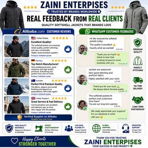 Chaqueta Soft Shell ZAINI Premium de 220g, Poliéster, para Hombre, Otoño, Negra, con Capucha, Resistente al Viento, Transpirable - Product Image 6