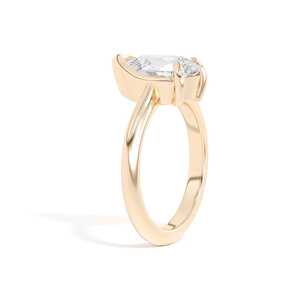 Anillo de Diamante Cultivado en Laboratorio de 2 Quilates en Forma de Pera, Oro Sólido de 14K/18K, Bisel Inclinado, Doble Garra, Precio al por Mayor B2B, Fabricante - Product Image 6
