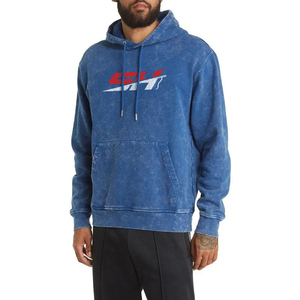 Sweat-shirt à capuche pour homme, chaud pour l'hiver, en coton épais délavé à l'acide, avec poches, style streetwear, modèles vierges personnalisables - Product Image 1