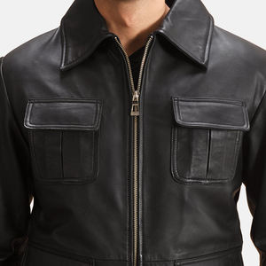 2026 New Arrival Men Genuine Leather <b>Jacket</b> Premium Cowhide Leather <b>Biker</b> <b>Jacket</b> High Quality Manufacturer - Product Image 2