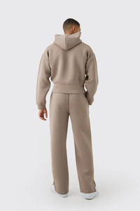Ensemble de survêtement d'hiver pour homme en mélange de coton épais à séchage rapide, comprenant un sweat à capuche zippé et un pantalon de jogging, pour le sport et les loisirs - Product Image 6