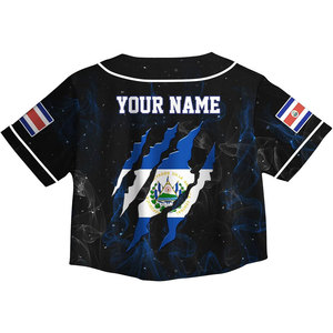 เสื้อเบสบอลครอปสำหรับผู้หญิงแบบกำหนดเอง พร้อมชื่อ หมายเลข และโลโก้ของคุณ เสื้อสวมใส่สบาย น้ำหนักเบา ผลิตด้วยเทคนิคการระเหิดสี - Product Image 2