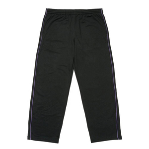 Pantalones Deportivos Unisex Negros de Cintura Elástica con Franjas Laterales Moradas de Secado Rápido, Venta al Por Mayor, Fabricante OEM - Product Image 5