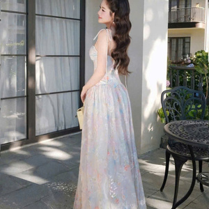 เดรสไหมพรมยาวทรงเรียบหรูสำหรับผู้หญิง แบรนด์ Flower Sea เหมาะสำหรับใส่สบายๆ หรือในโอกาสที่เป็นทางการต่างๆ - Product Image 5