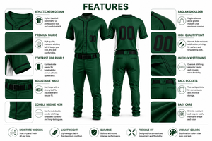 Uniforme de Béisbol Profesional Unisex Verde, Manga Corta, Transpirable, Antibacterial, de Secado Rápido, Tallas Grandes, Nombres de Equipo Personalizables - Product Image 5