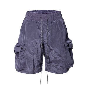 Men's Olive Green <b>Cargo</b> <b>Shorts</b> With Drawstring Waist And Side Pockets Quick Dry Casual Wear - Product Image 4