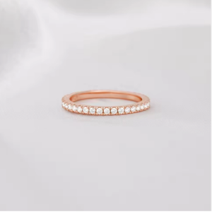 Anillo de Eternidad de Oro Blanco de 18K con Diamante Cultivado en Laboratorio, Corte Brillante Redondo, Anillo de Compromiso Moderno para Unisex - Product Image 4