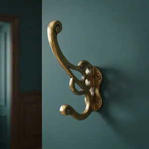 Gold Brass <b>Wall</b> <b>Hooks</b> for Bags Coats & Keys Decorative <b>Wall</b> Mounted Hanger for Entryway Bedroom Bathroom and Home Organization - Product Image 4