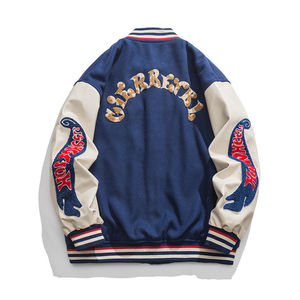 Veste de sport sur mesure de qualité supérieure, broderie en cuir, veste de baseball varsity, doublure matelassée, veste bomber en mélange de laine, veste letterman. - Product Image 2