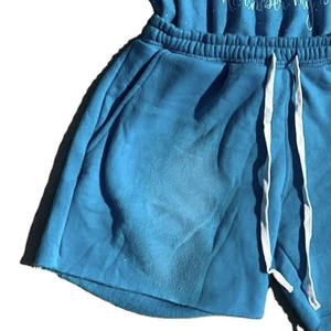 Pantalones Cortos Deportivos de Algodón 100% para Hombre, Estilo Urbano, Holgados, de Doble Cintura, Personalizados, Ecológicos, de Secado Rápido, Estilo Urbano - Product Image 3