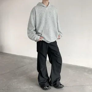 Sweat à capuche tricoté anti-rétrécissement en coton épais 100 % avec strass et impression personnalisée pour homme – Collection Hiver - Product Image 5