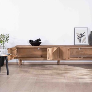 Vandana Ivory AuraLarge contemporary <b>TV</b> <b>unit</b> 240cm in mango wood with 4 doors Cabure - Product Image 2