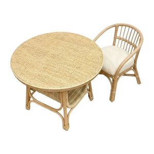Table et chaise rondes en rotin de haute qualité pour enfants, prix d'usine, vente en gros, durables, pour la chambre d'enfant, activités pour tout-petits - Product Image 2