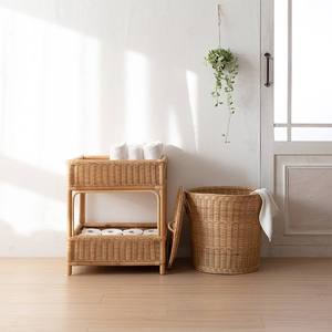 Creative Design Rattan Shelving <b>Basket</b> Room <b>Storage</b> Organizer Durable Hand Crafted Wicker Plant Stand Home Decorative <b>Unit</b> - Product Image 3