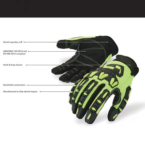 Amara Mechanical Safety Gloves High Quality Synthetic Leather Heavy Duty Impact Resistant TPR Inject Hand Construction Gloves - Product Image 4