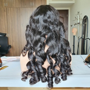 100% cheveux humains vietnamiens HD dentelle frontale perruque vague lâche Super Double dessiné unique donneur perruques pour les femmes noires - Product Image 1