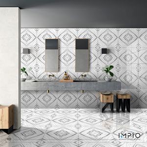 Moderno 600x600mm Bookmatch Decor Azulejos de piso de porcelana 8mm de espesor Función de ladrillo refractario para decoración de pared y piso - Product Image 3