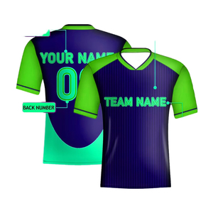 Camiseta de Fútbol para Hombre, Cuello en V, Verde y Roja, Manga Corta, Impresión por Transferencia de Calor, 100% Poliéster, Malla Transpirable, Corte Regular - Product Image 2