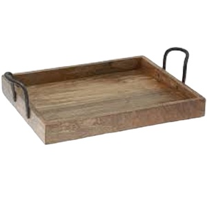 Plateau de service moderne en bois d'acacia Plateau rectangulaire décoratif personnalisé avec poignées pour un usage domestique pour le café Aliments de petit déjeuner-GM - Product Image 5