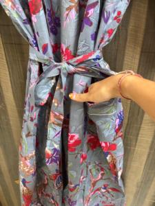 Bata de algodón con estampado de pájaros para mujer, kimono hecho a mano con diseño floral, bata de spa ligera, ropa de descanso, cuello en V para damas de honor - Product Image 4