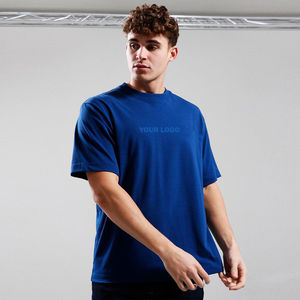 <b>Mens</b> Royal Blue Oversized Short Sleeve Cotton T-<b>Shirt</b> Custom Logo OEM ODM Wholesale Apparel - Product Image 1