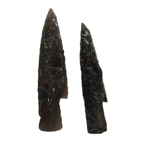 Hochwertige natürliche schwarze Obsidian-Pfeilkopf-Messerklinge verschiedene Größen für Feng Shui aus Indien Kristallhandwerk Genre